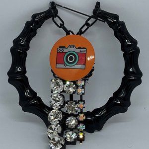 Embellished Bamboo Earrings